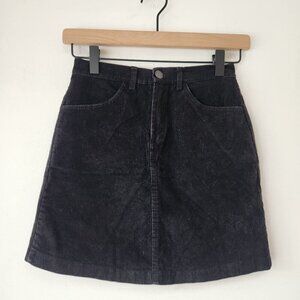 Brandy Melville Corduroy Black Mini Skirt Punk Grunge Capsule Wardrobe Size S